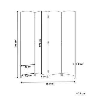 Beliani Divisorio per ambienti a 4 pannelli en Corda di carta Classico LAPPAGO  