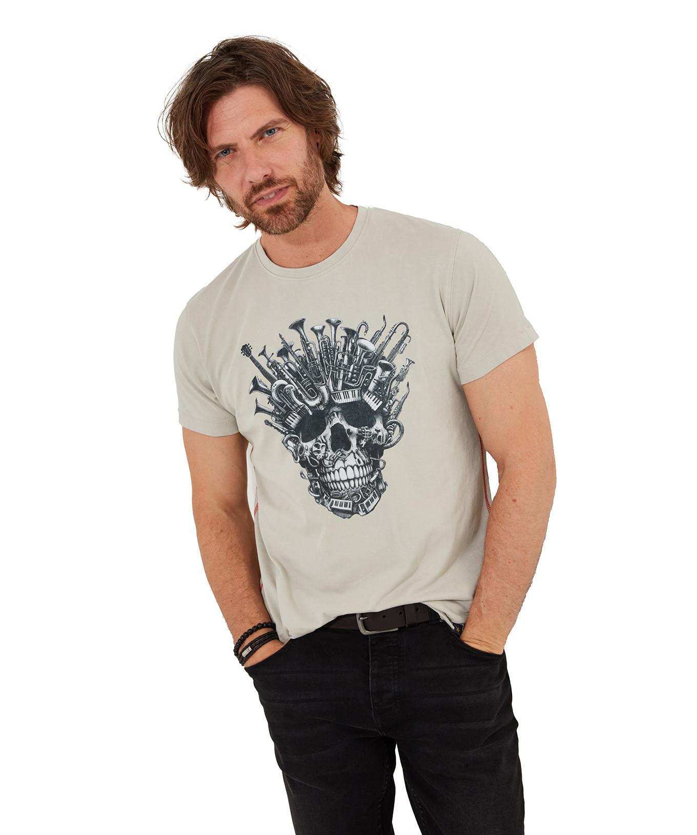 Joe Browns  Musik-Totenkopf Grafik-T-Shirt 