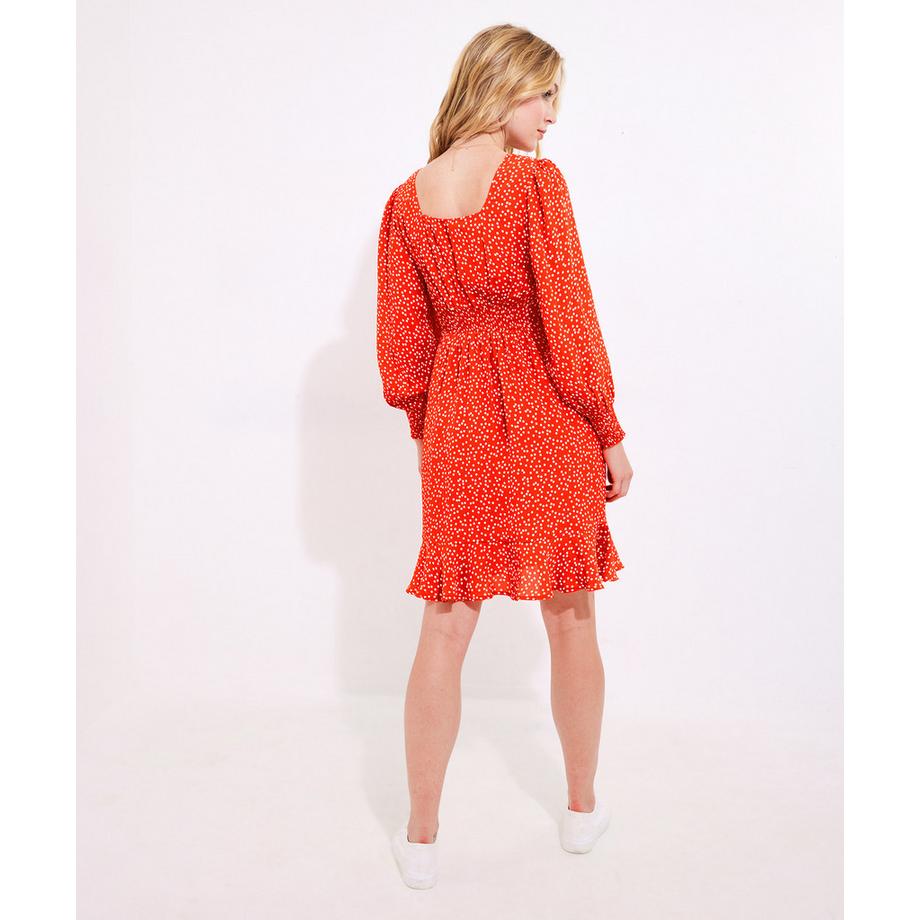 Joe Browns Gepunktetes Mini-Kleid mit Krawattenausschnitt  