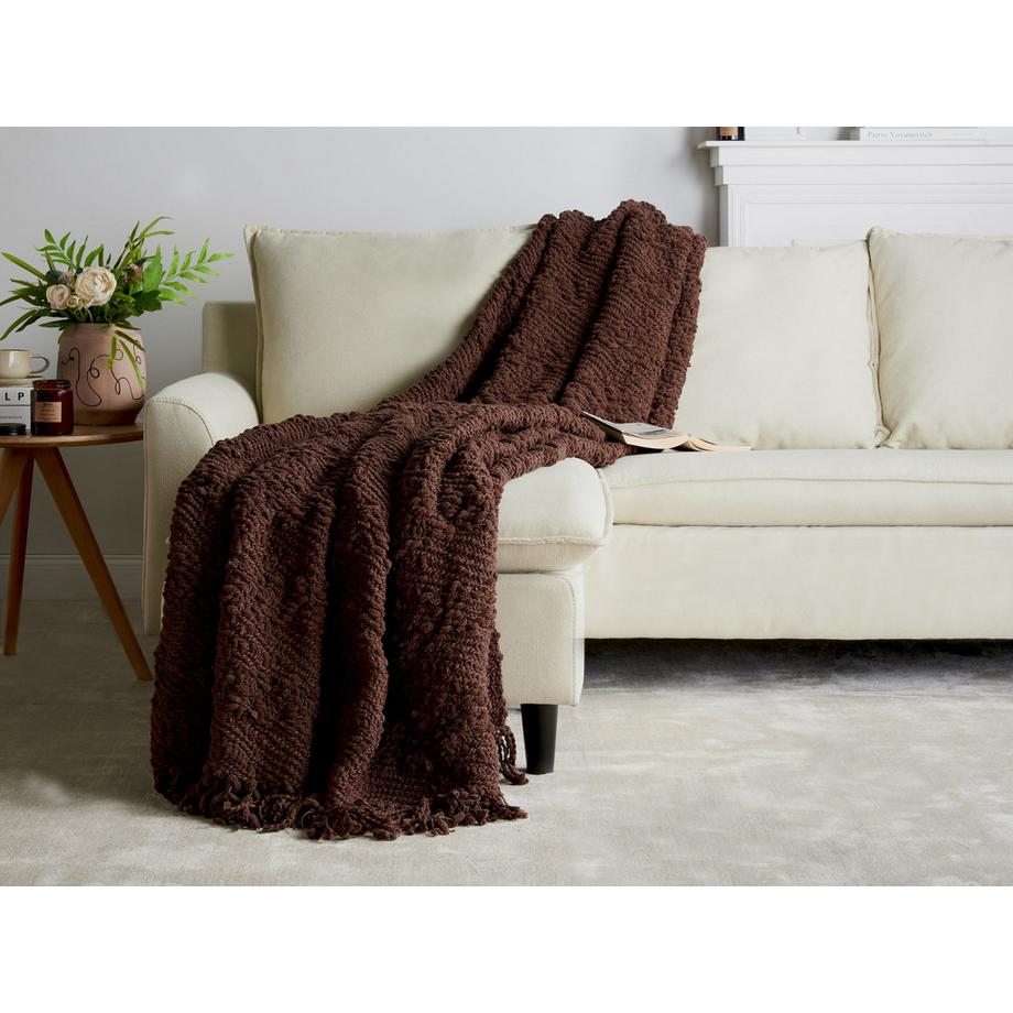 Beliani Vella Boho Couverture Douillette en Coton  