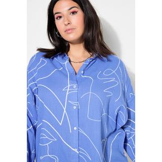 Studio Untold  Camicia dal taglio oversize in mussola con stampa e maniche lunghe 