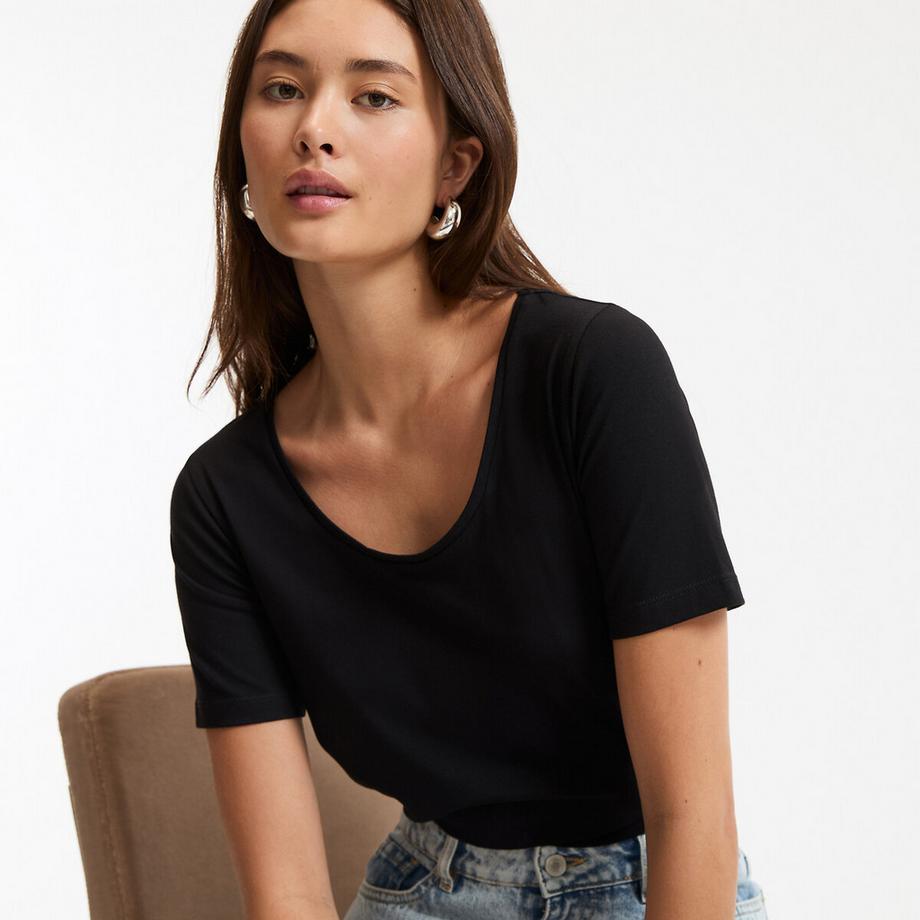 La Redoute Collections Rundhals Kurzarm T-Shirt  