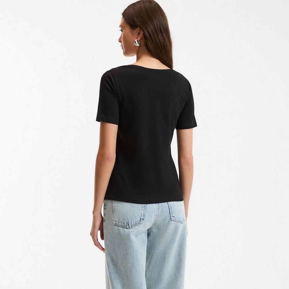 La Redoute Collections Rundhals Kurzarm T-Shirt  