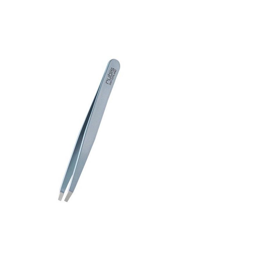 Pinzette gerade, hellblau, Inox