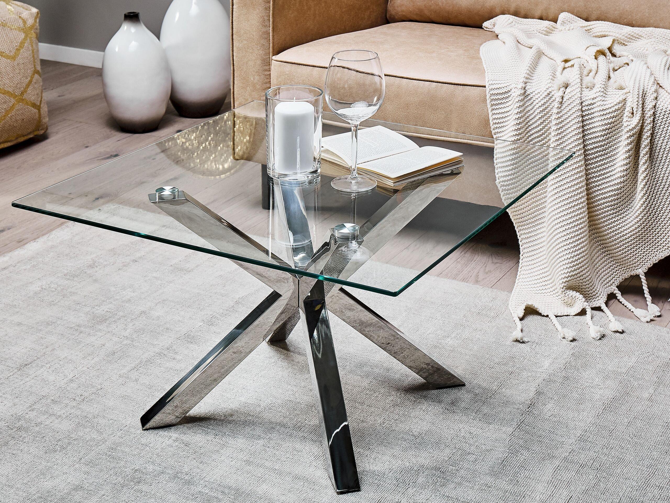 Beliani Couchtisch aus Sicherheitsglas Modern STARLIGHT  