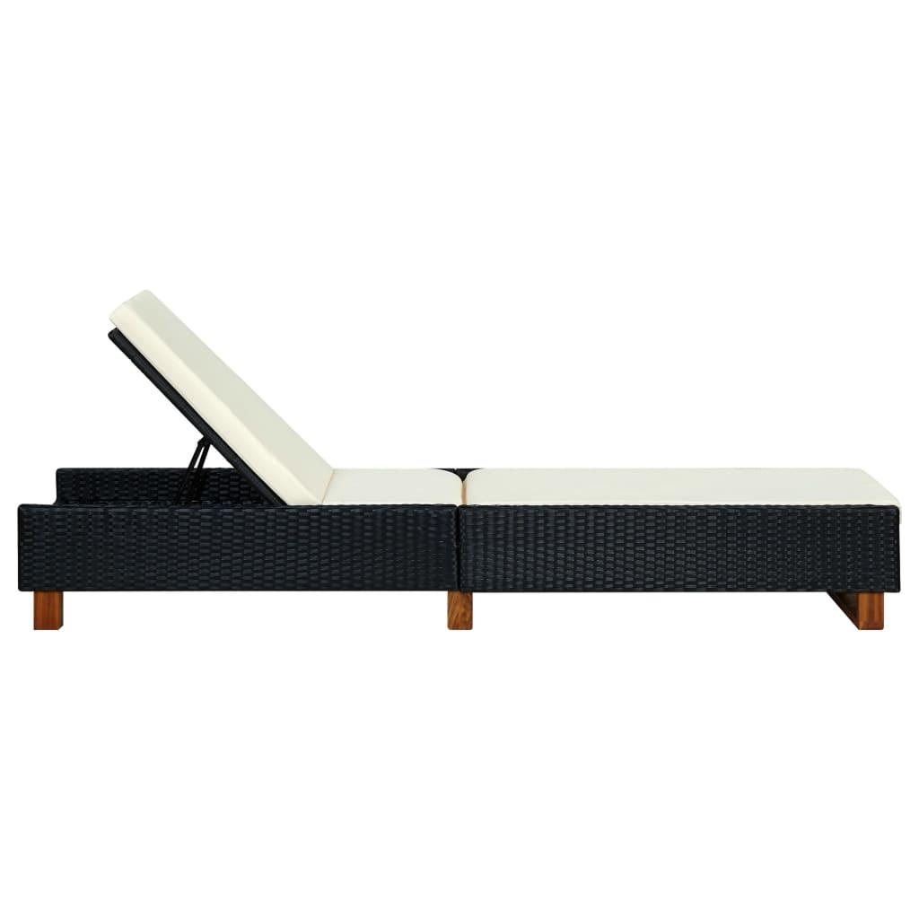 VidaXL Chaise longue rotin synthétique  