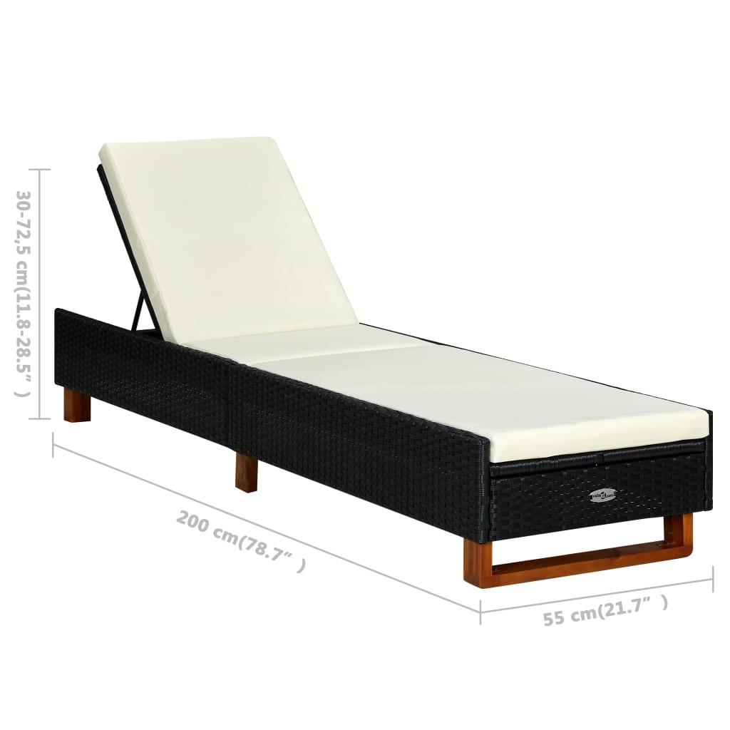 VidaXL Chaise longue rotin synthétique  