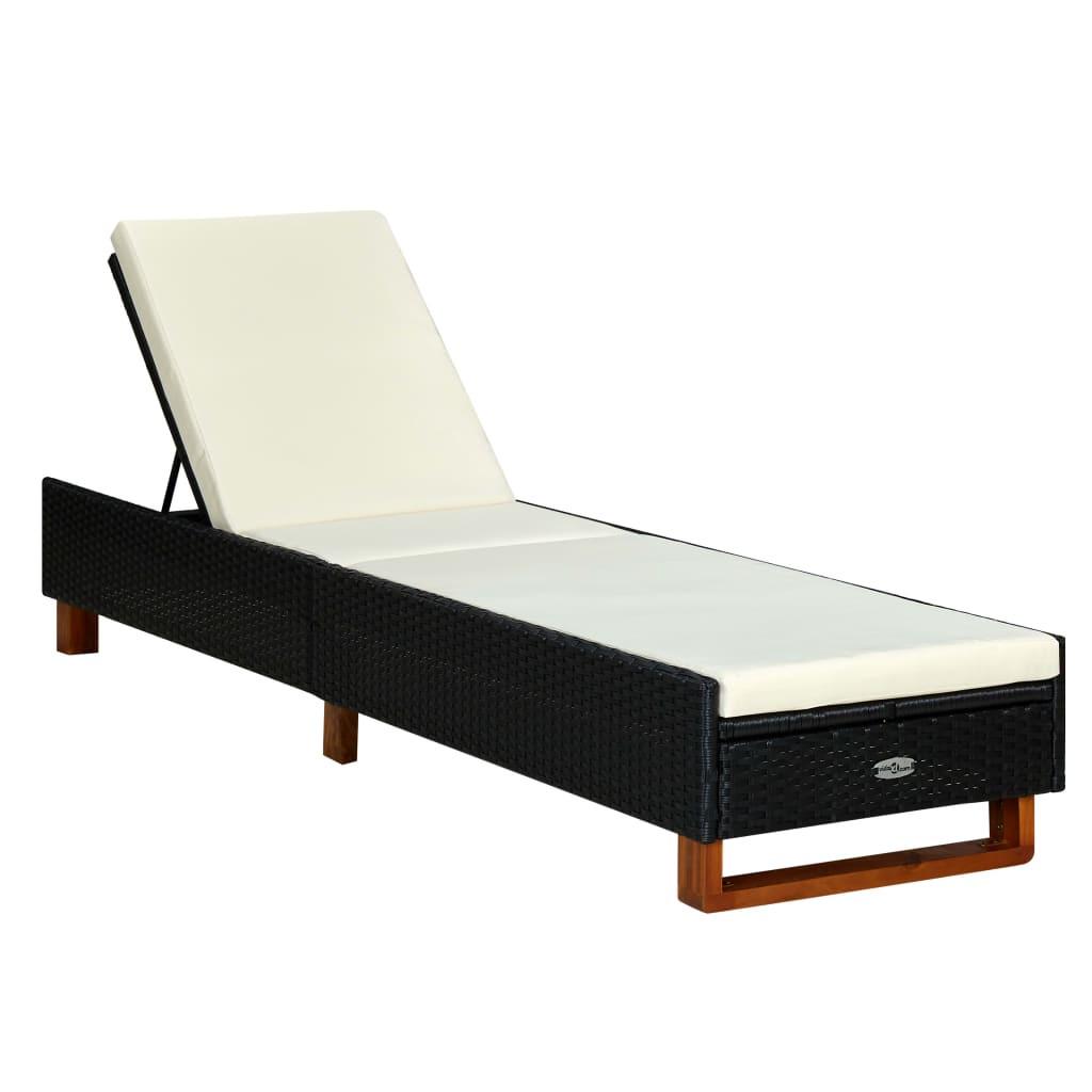 VidaXL Chaise longue rotin synthétique  