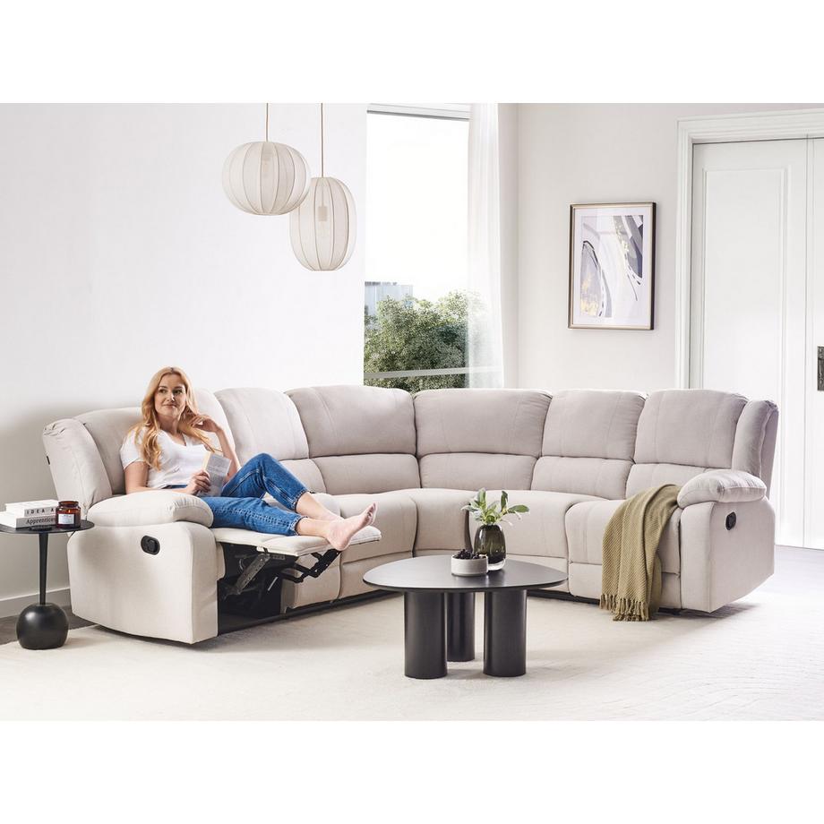 Beliani Canapé d'angle en Tissu Moderne ROKKE  