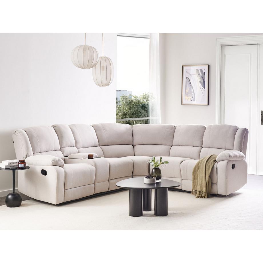 Beliani Canapé d'angle en Tissu Moderne ROKKE  