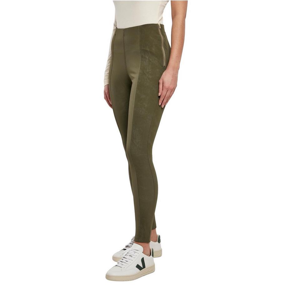 URBAN CLASSICS Pantaloni in pelle lavata  