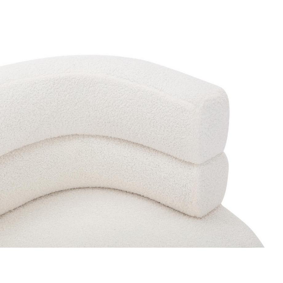 Vente-unique Canapé 2 places en tissu bouclette blanc CAMEDO  