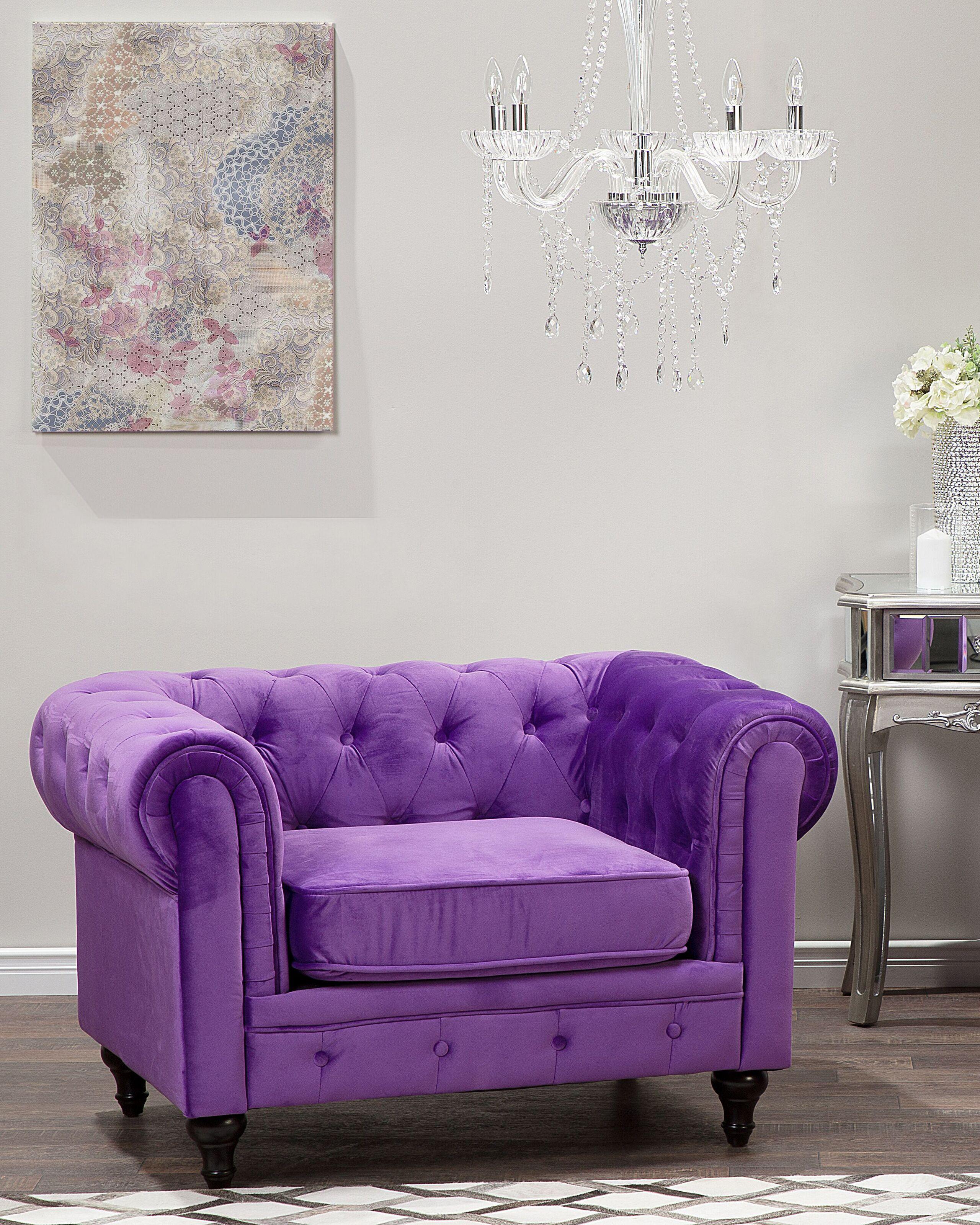 Beliani Fauteuil en Velours Glamour CHESTERFIELD  