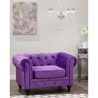 Beliani Fauteuil en Velours Glamour CHESTERFIELD  