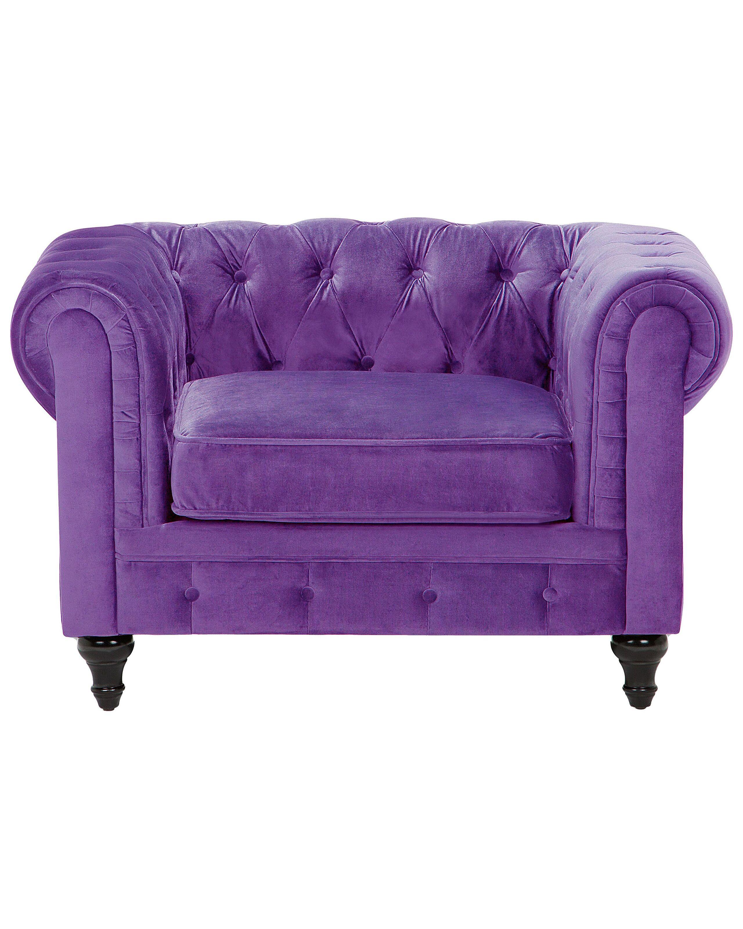 Beliani Fauteuil en Velours Glamour CHESTERFIELD  