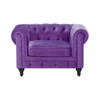 Beliani Sessel aus Samtstoff Glamourös CHESTERFIELD  