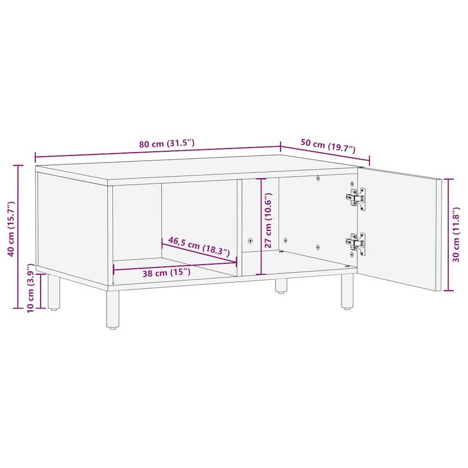 VidaXL Couchtisch mangoholz  