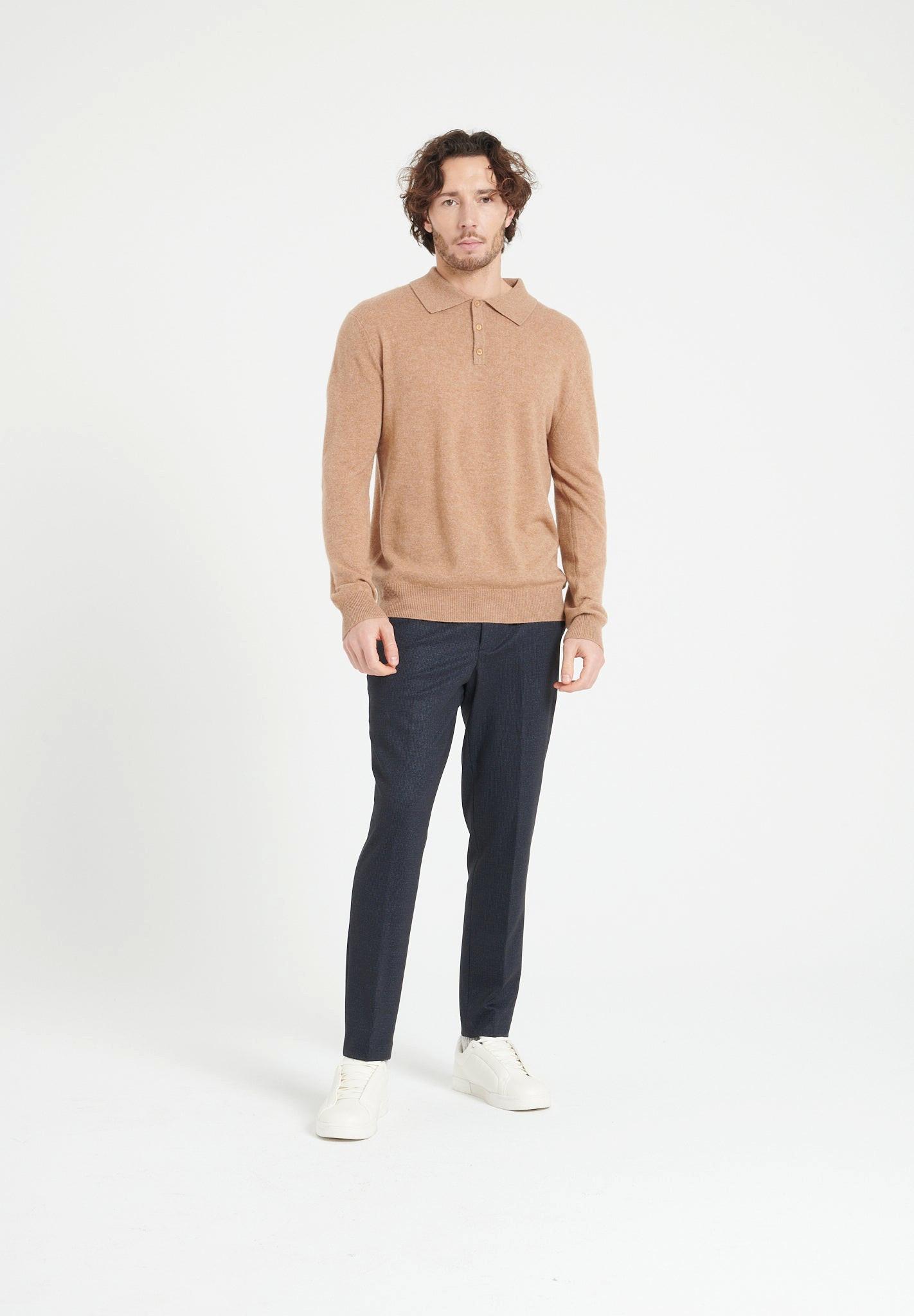 Studio Cashmere8  LUKE 5 Langärmeliges Polo-Shirt - 100% Kaschmir 