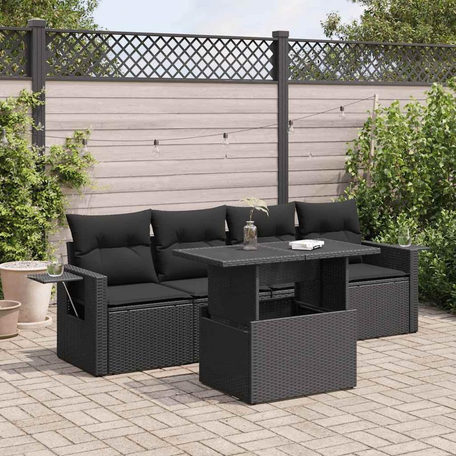 VidaXL Ensemble de canapés de jardin rotin synthétique  