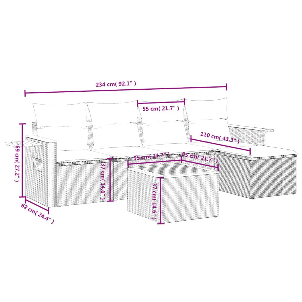 VidaXL Garten sofagarnitur poly-rattan  