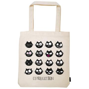 The Cat Shopper | Tragetasche aus 100% Baumwolle | Einkaufstasche Umhängetasche