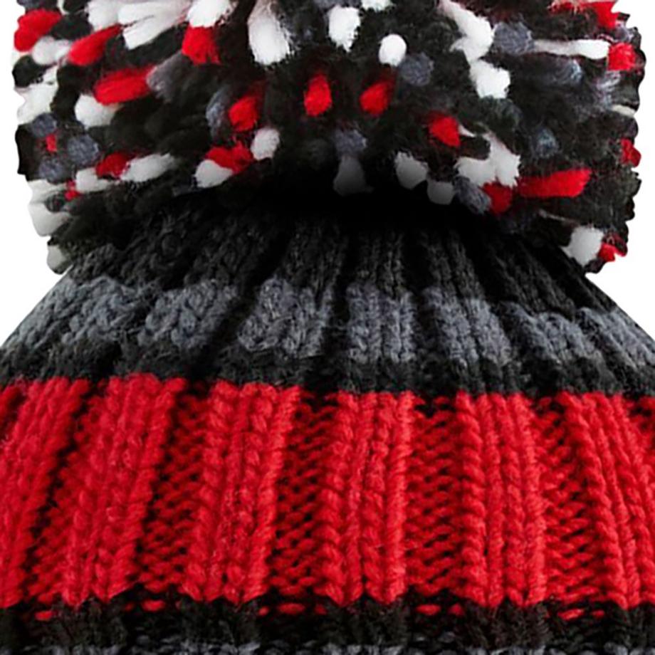 Beechfield Hygge Gestreifte Mütze mit Pompon  