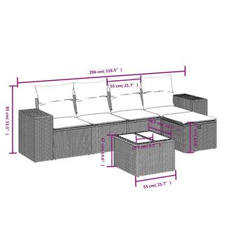 VidaXL Ensemble de canapés de jardin rotin synthétique  