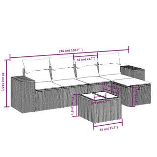 VidaXL Ensemble de canapés de jardin rotin synthétique  