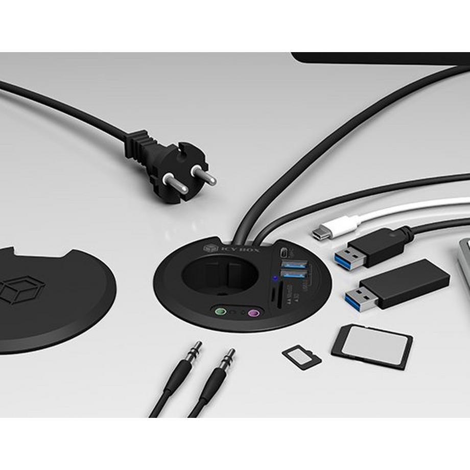 ICY Box  ICY BOX IB-HUB1430-CR USB 3.2 Gen 1 (3.1 Gen 1) Type-A 5000 Mbit/s Schwarz 