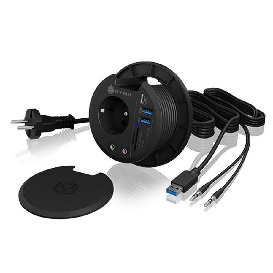 ICY Box  ICY BOX IB-HUB1430-CR USB 3.2 Gen 1 (3.1 Gen 1) Type-A 5000 Mbit/s Schwarz 