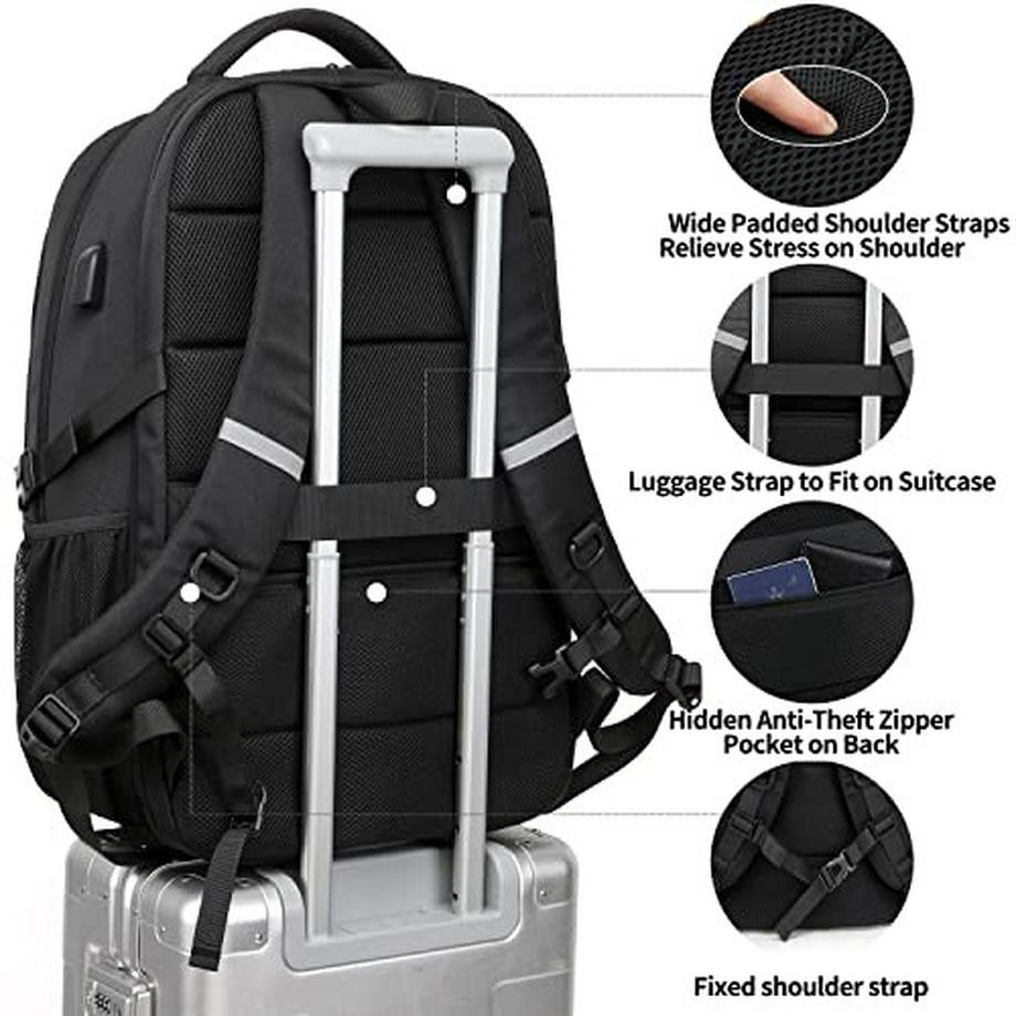 Only-bags.store Grande Zaino per Laptop per Scuola Lavoro con Porta di Ricarica USB Impermeabile  