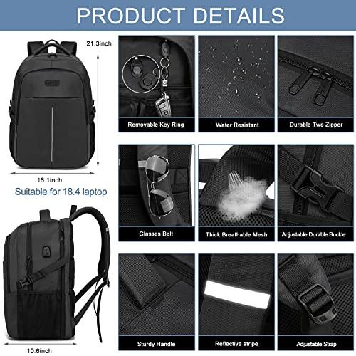 Only-bags.store Grand sac à dos pour ordinateur portable Sacoche pour l'école et le travail avec port de charge USB Étanche  