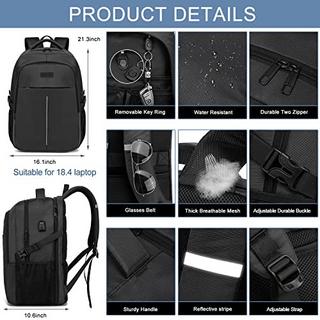 Only-bags.store Grande Zaino per Laptop per Scuola Lavoro con Porta di Ricarica USB Impermeabile  