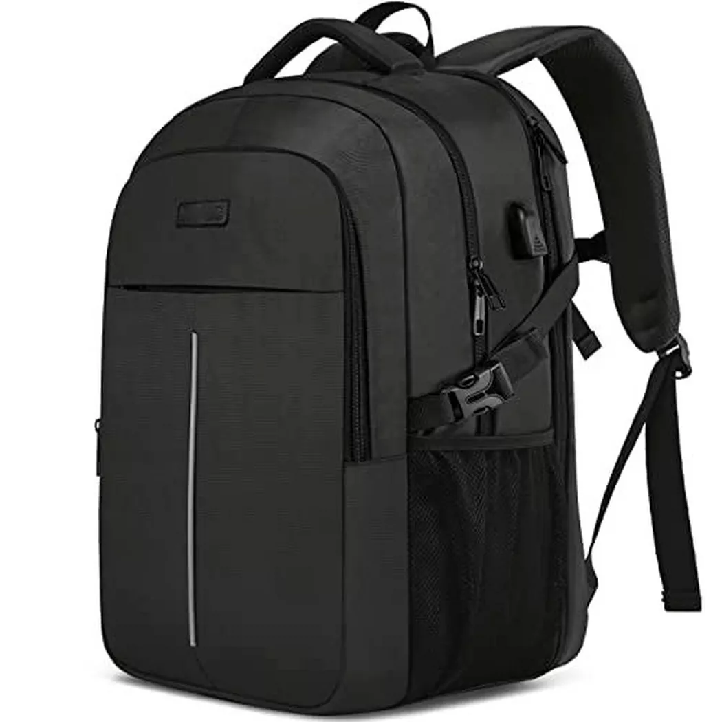 Only-bags.store - Großer Laptop-Rucksack Laptop-Tasche für die Schule Arbeit mit USB-Ladeanschluss Wasserdicht, für Damen, Grau, Größe Onesize