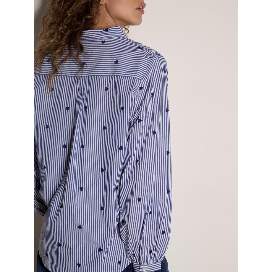 APRICOT Chemise à rayures avec cœurs brodés  