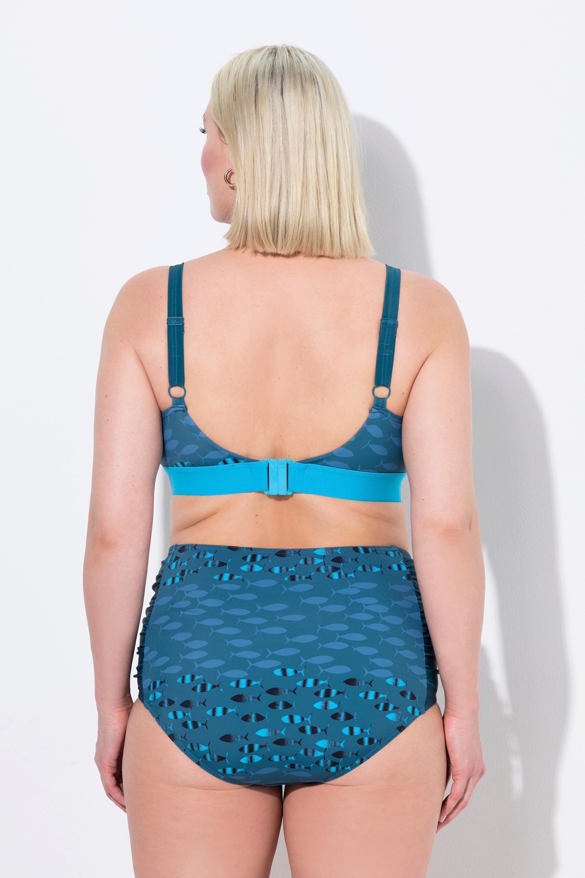 Ulla Popken Bikini Fischmuster ohne Softcups  