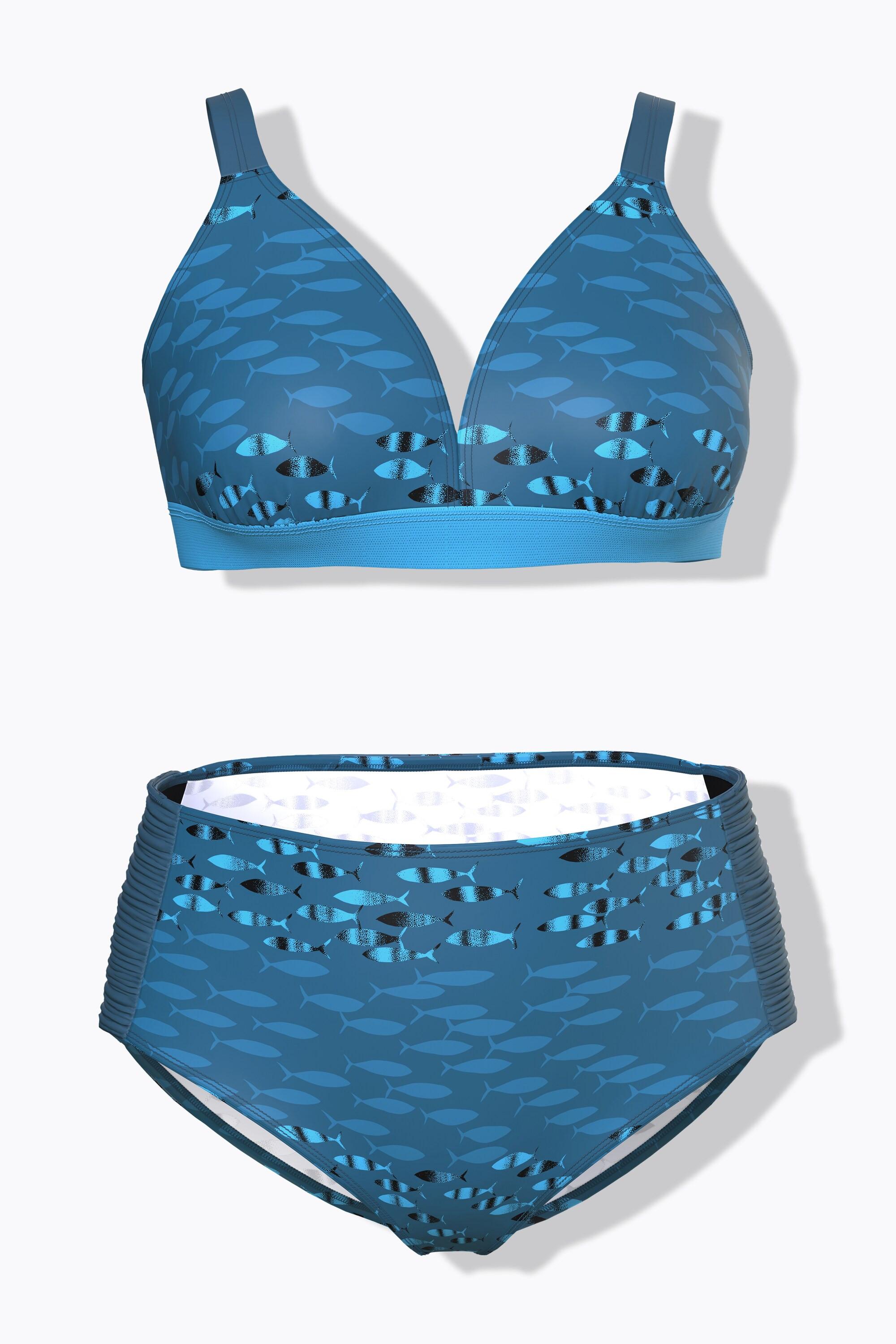 Ulla Popken Bikini Fischmuster ohne Softcups  