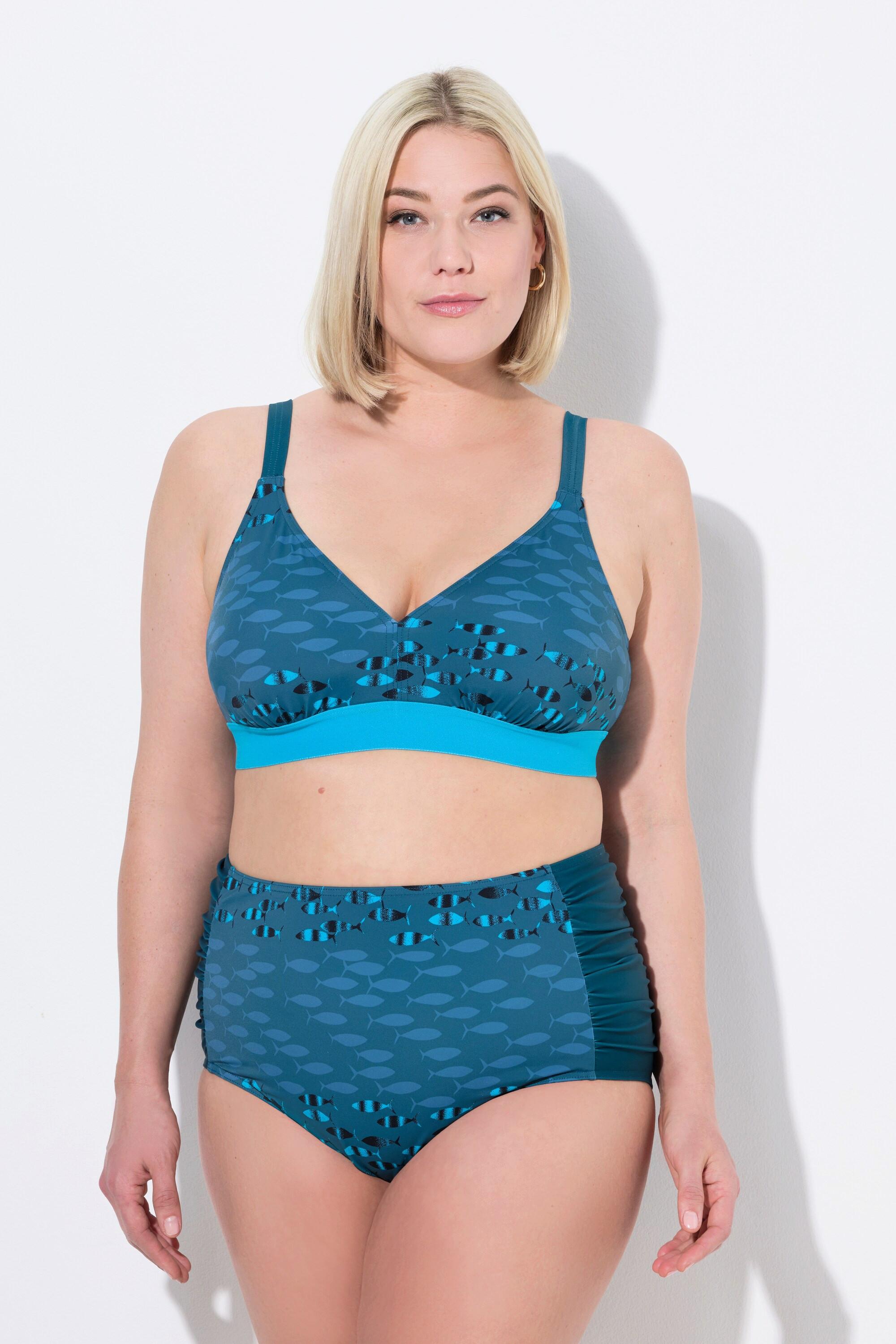 Ulla Popken Bikini Fischmuster ohne Softcups  