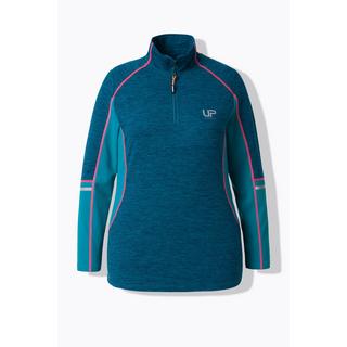 Ulla Popken T-shirt technique slim col montant fermeture à glissière manches longues  