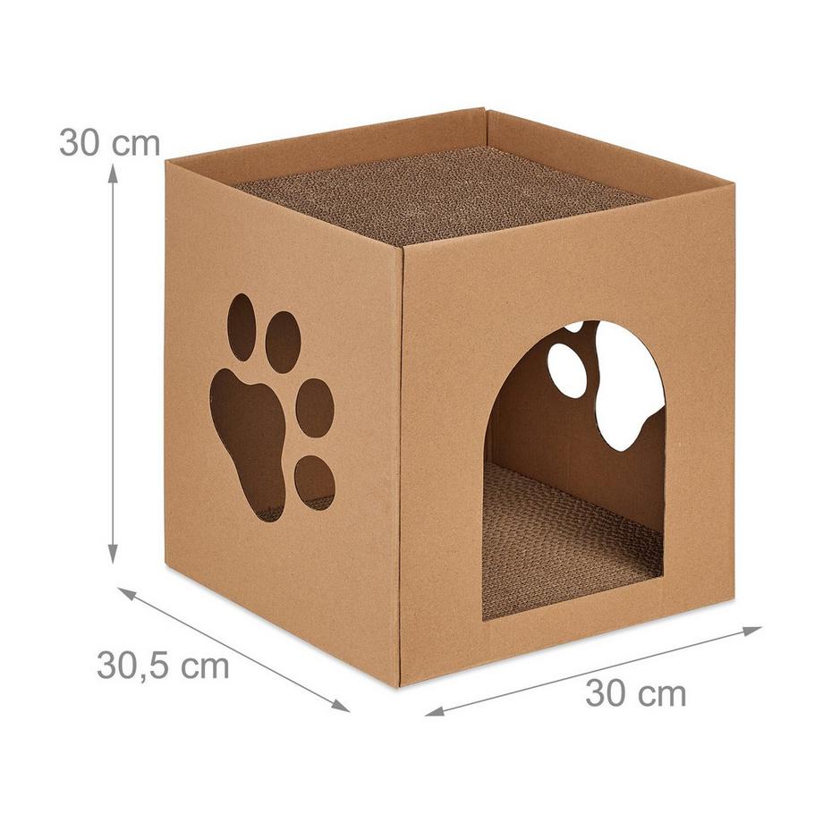 B2X  Maison pour chat en carton avec griffoir 