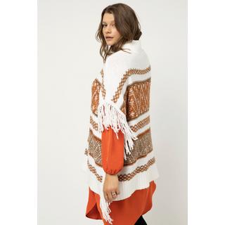 Studio Untold  Poncho, oversized, Ethnomuster, Fransen 