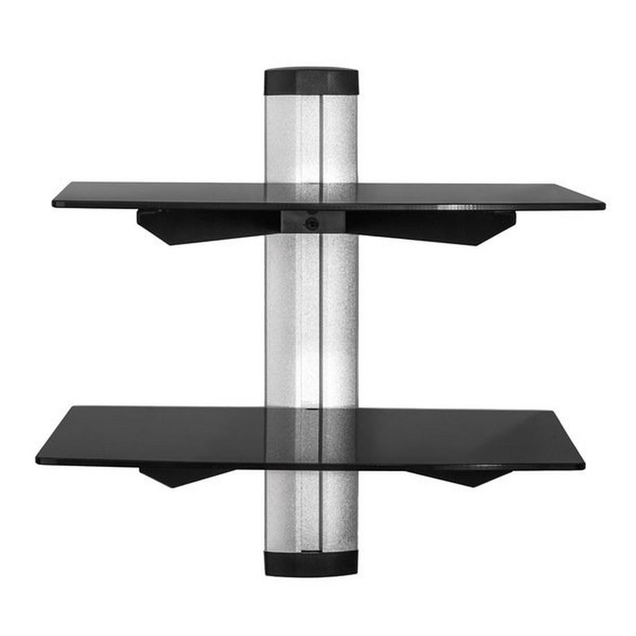 Tectake supporto con fissaggio a parete e 2 ripiani per lettori DVD e ricevitori modello 1  