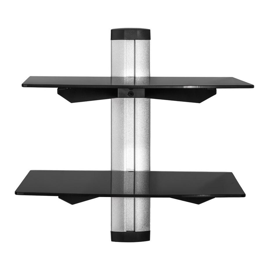 Tectake Wandregal  mit 2 Ablagen stabiles Sicherheitsglas  
