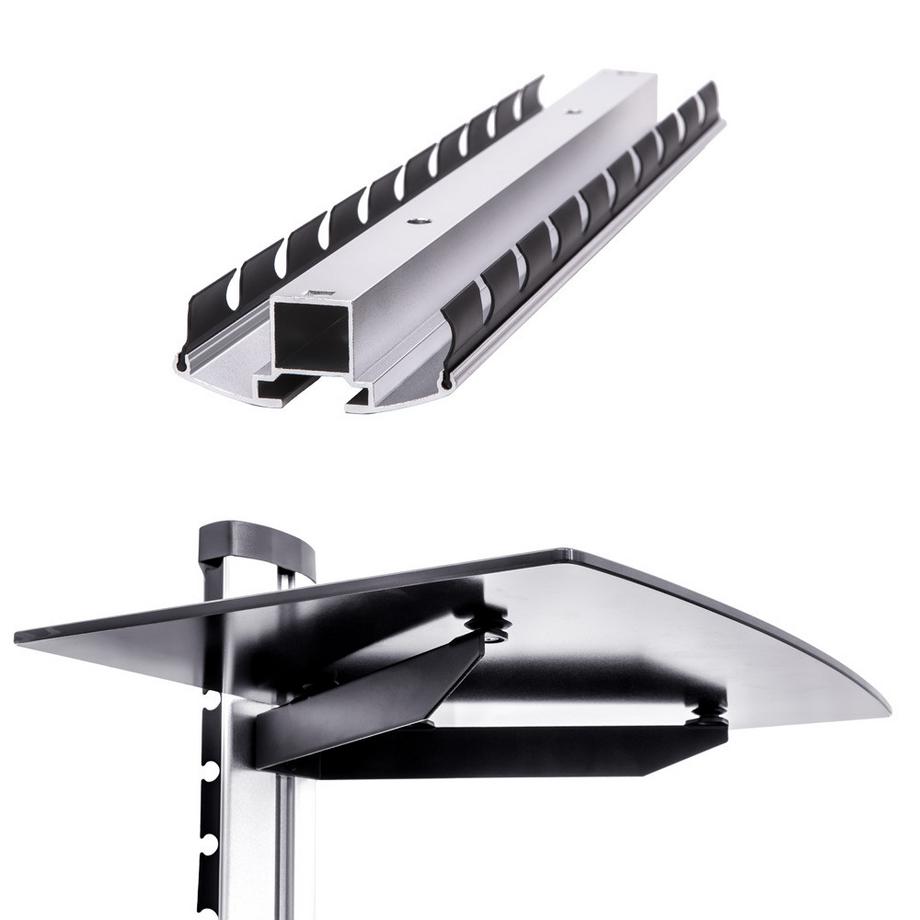 Tectake Wandregal  mit 2 Ablagen stabiles Sicherheitsglas  