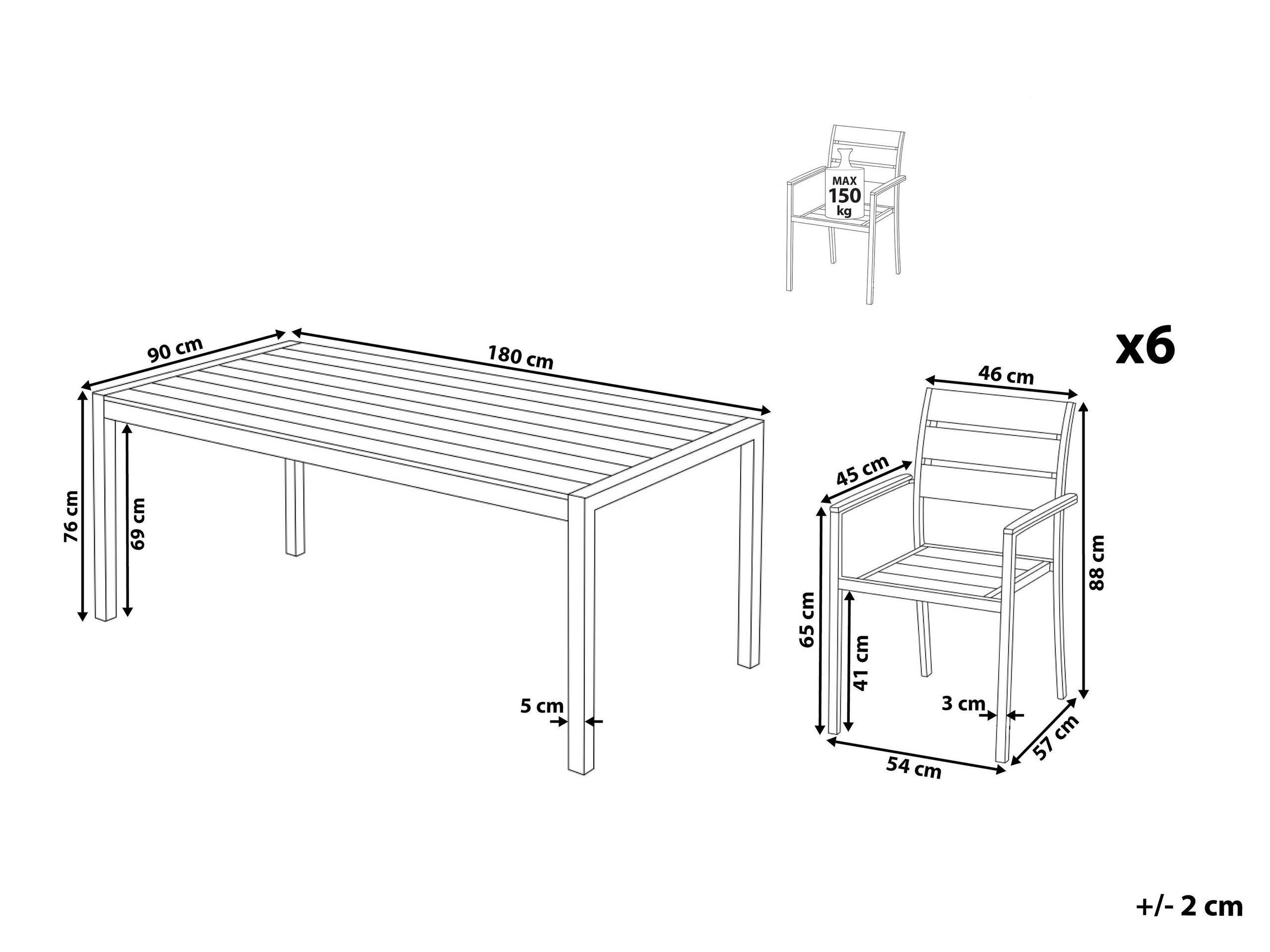 Beliani Set da pranzo da giardino en Legno plastico Industriale VERNIO  