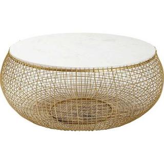 KARE Design Couchtisch Cesta Marmor gold Ø100cm  