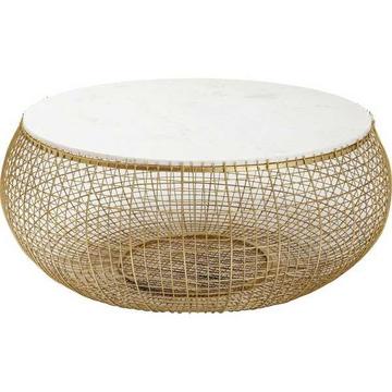 Couchtisch Cesta Marmor gold Ø100cm