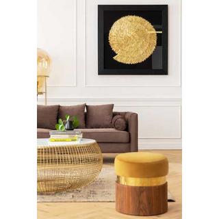 KARE Design Couchtisch Cesta Marmor gold Ø100cm  