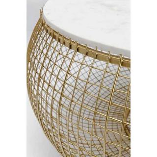 KARE Design Couchtisch Cesta Marmor gold Ø100cm  