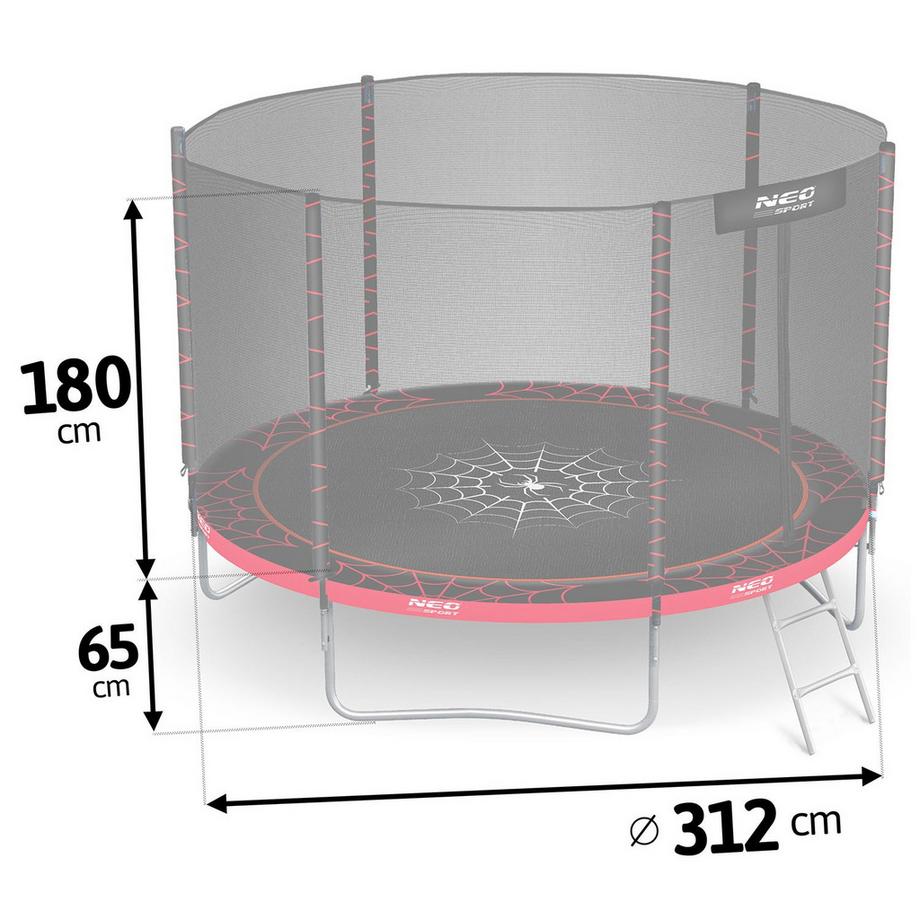 B2X  Gartentrampolin 10ft/312cm mit Outdoor-Netz und Leiter Neo-Sport 